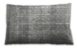 Traditional Classic Rectangular Gray Lumbar Throw Pillow, 13 inch by 19 inch, lbtr3817