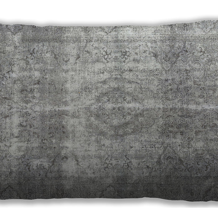Traditional Classic Rectangular Gray Lumbar Throw Pillow, 13 inch by 19 inch, lbtr3817
