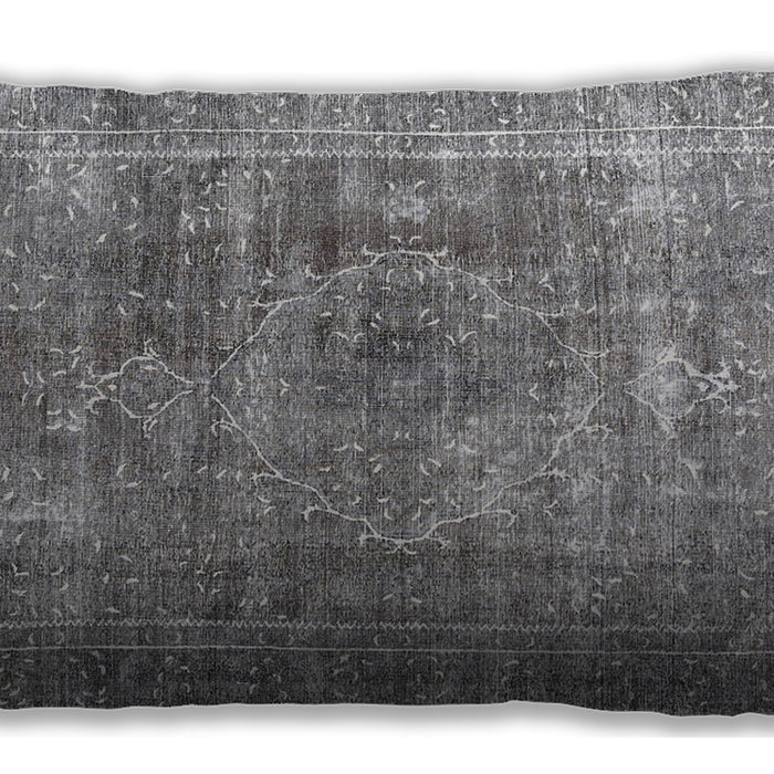 Traditional Classic Rectangular Gray Lumbar Throw Pillow, 13 inch by 19 inch, lbtr3819
