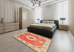 Traditional Red Medallion Rug in a Bedroom, tr381