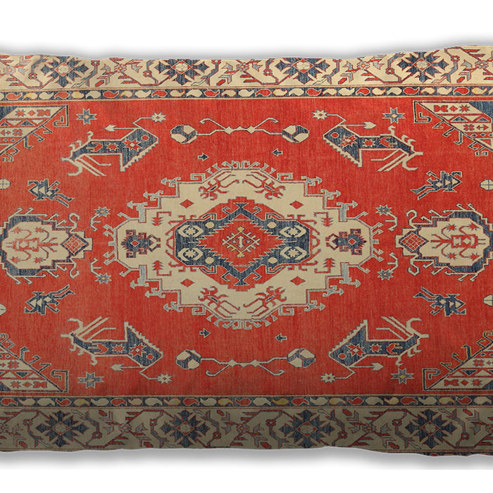 Traditional Classic Rectangular Red Lumbar Throw Pillow, 13 inch by 19 inch, lbtr381