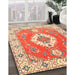 Traditional Red Medallion Rug in Family Room, tr381