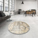 Round Traditional Camel Brown Persian Rug in a Office, tr3820