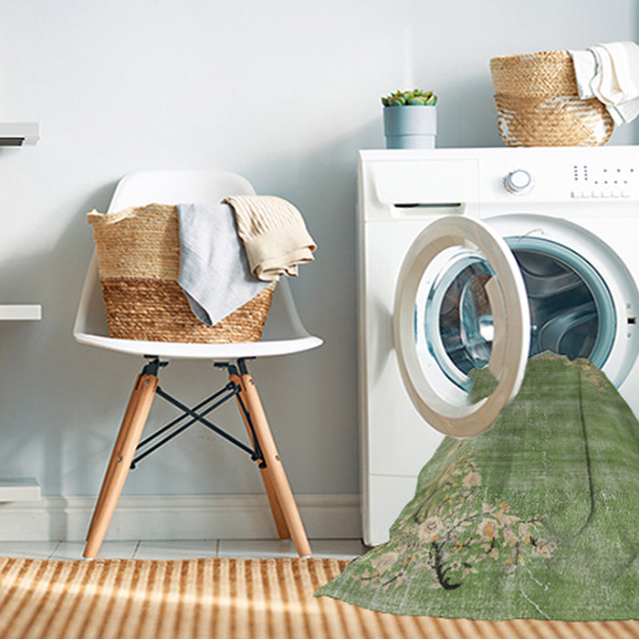 Machine Washable Traditional Olive Green Rug in a Washing Machine, wshtr3821
