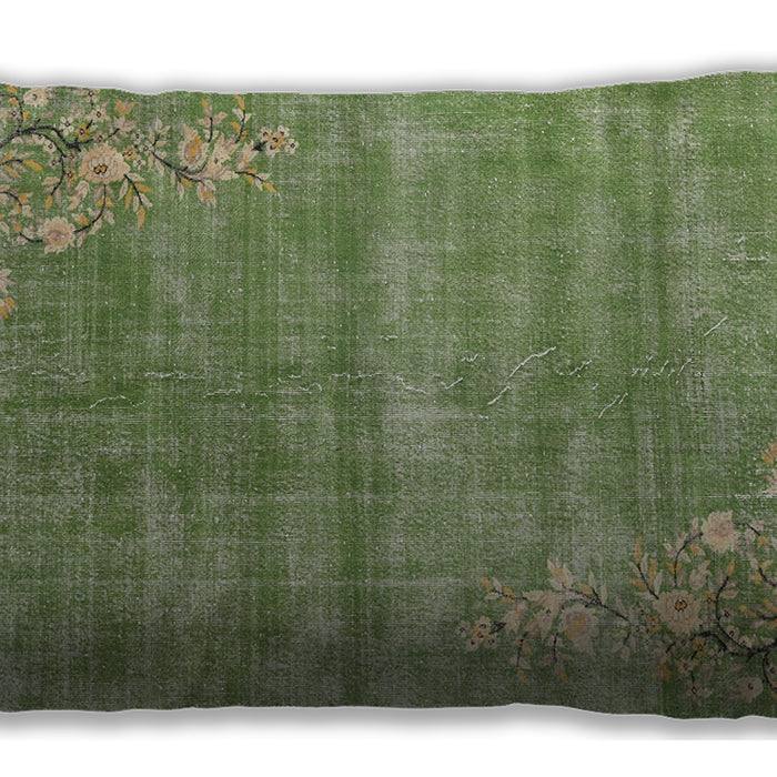 Traditional Classic Rectangular Olive Green Lumbar Throw Pillow, 13 inch by 19 inch, lbtr3821