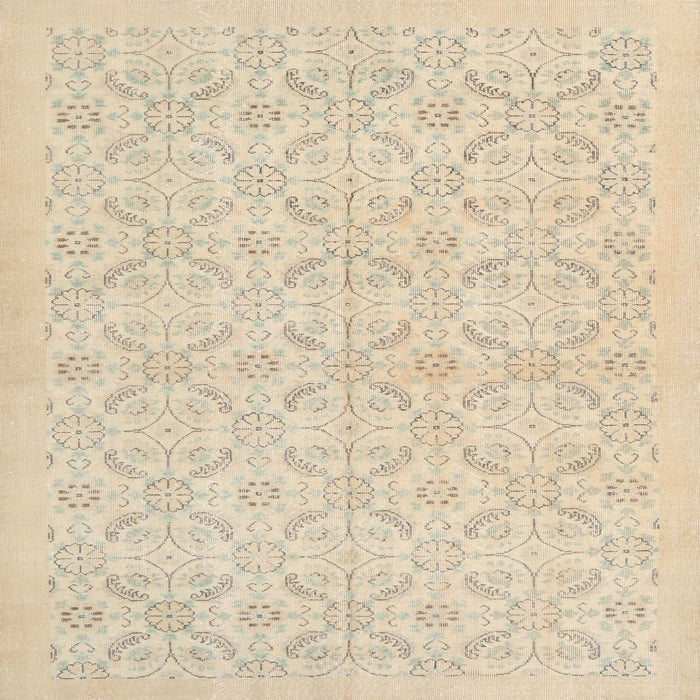 Square Traditional Deep Peach Orange Persian Rug, tr3822