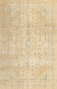 Machine Washable Traditional Brown Gold Rug, wshtr3823