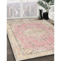 Traditional Desert Sand Beige Medallion Rug, tr3825