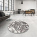 Round Traditional Gray Persian Rug in a Office, tr3826