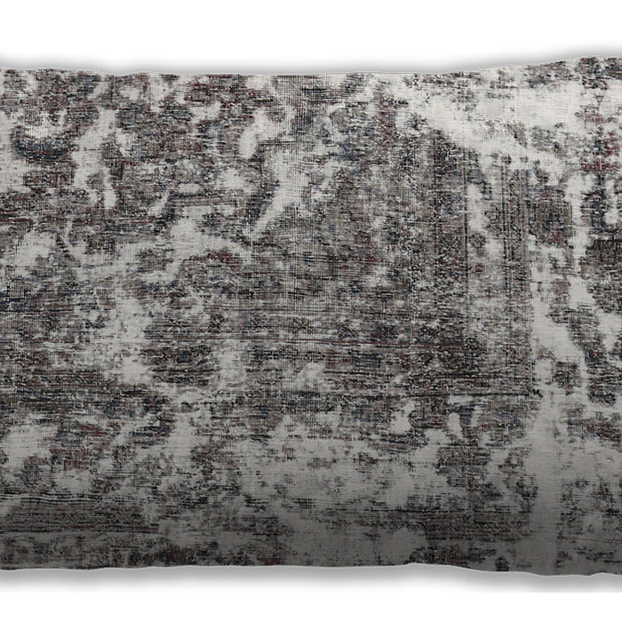 Traditional Classic Rectangular Gray Lumbar Throw Pillow, 13 inch by 19 inch, lbtr3826