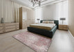 Traditional Rose Pink Persian Rug in a Bedroom, tr3828