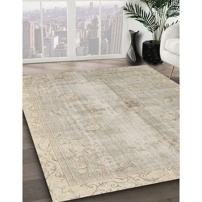 Traditional Light French Beige Brown Persian Rug in Family Room, tr3829