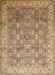 Machine Washable Traditional Sienna Brown Rug, wshtr382