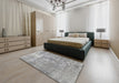 Machine Washable Traditional Silver Gray Rug in a Bedroom, wshtr3830