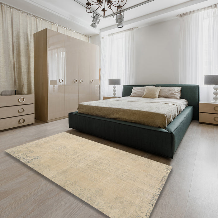 Machine Washable Traditional Brown Rug in a Bedroom, wshtr3831