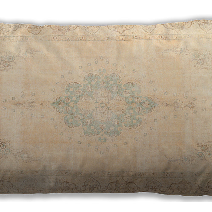 Traditional Classic Rectangular Khaki Gold Lumbar Throw Pillow, 13 inch by 19 inch, lbtr3832