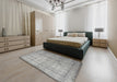 Machine Washable Traditional Granite Gray Rug in a Bedroom, wshtr3833