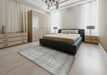 Traditional Granite Gray Persian Rug in a Bedroom, tr3833