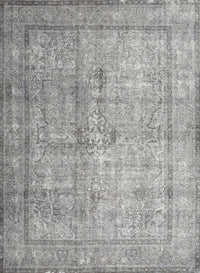 Machine Washable Traditional Granite Gray Rug, wshtr3833