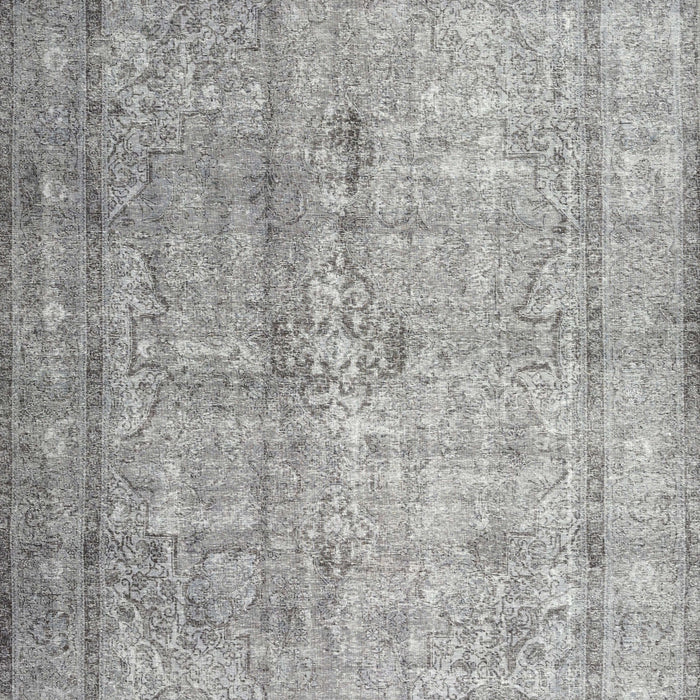 Machine Washable Traditional Granite Gray Rug, wshtr3833