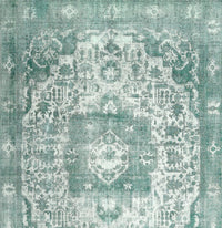 Machine Washable Traditional Cadet Blue Green Rug, wshtr3837