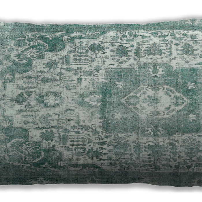 Traditional Classic Rectangular Cadet Blue Green Lumbar Throw Pillow, 13 inch by 19 inch, lbtr3837