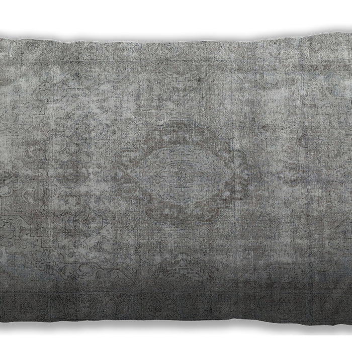 Traditional Classic Rectangular Gray Lumbar Throw Pillow, 13 inch by 19 inch, lbtr3838