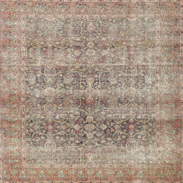 Square Traditional Light French Beige Brown Persian Rug, tr3839