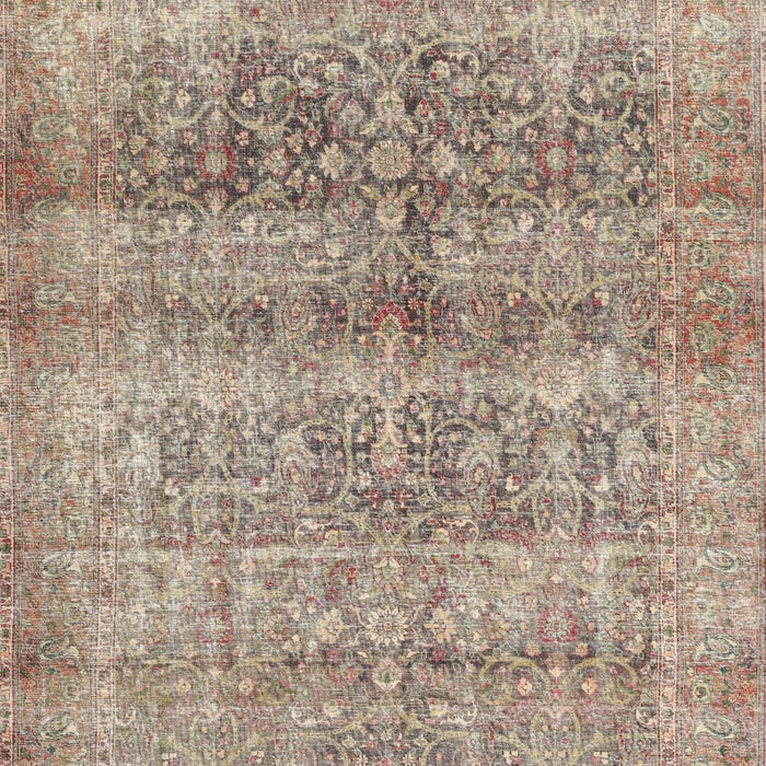 Machine Washable Traditional Light French Beige Brown Rug, wshtr3839