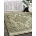 Traditional Dark Green Persian Rug in Family Room, tr3840