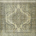 Square Traditional Dark Green Persian Rug, tr3840