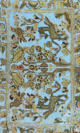 Machine Washable Traditional Blue Green Rug, wshtr3845