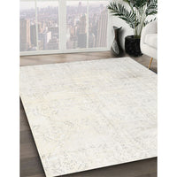 Traditional Dark White Beige Persian Rug, tr3849