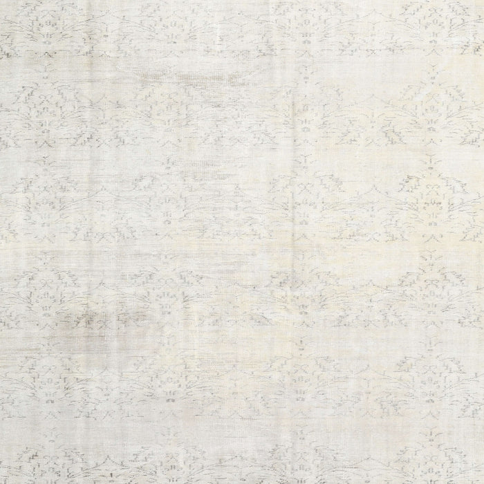 Square Traditional Dark White Beige Persian Rug, tr3849