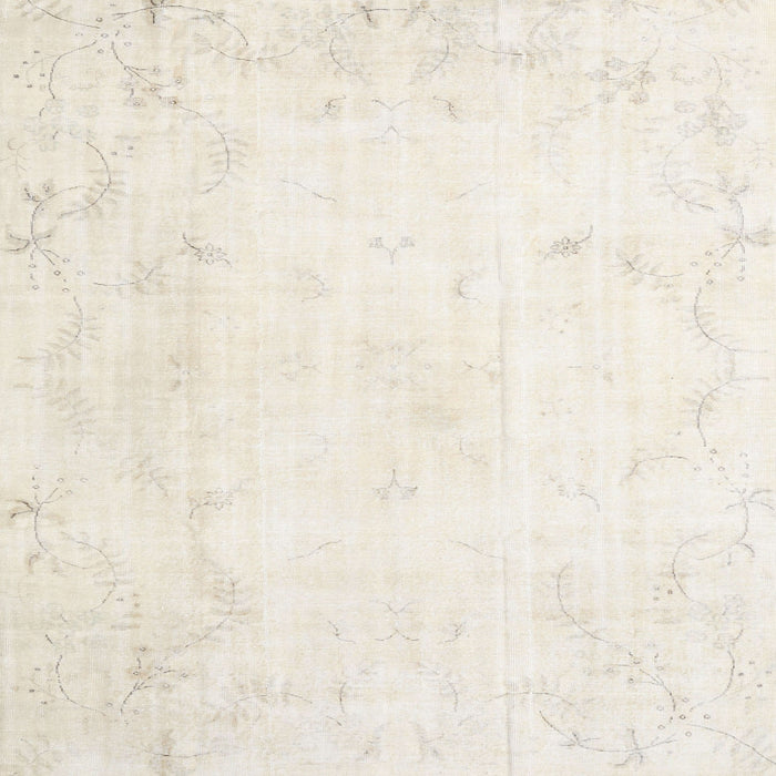 Square Traditional Champagne Beige Persian Rug, tr3853
