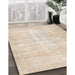 Traditional Desert Sand Beige Persian Rug in Family Room, tr3854