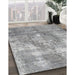 Machine Washable Traditional Grey Gray Rug in a Family Room, wshtr3855