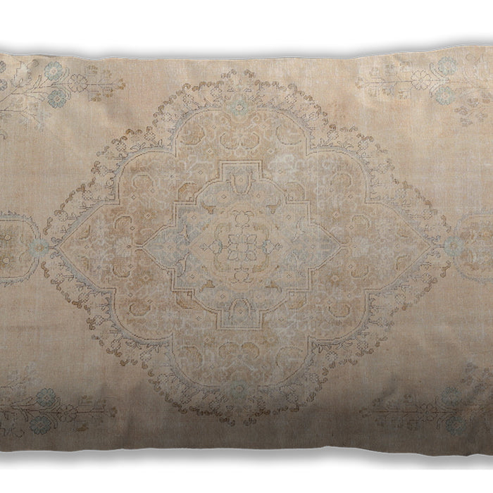 Traditional Classic Rectangular Deep Peach Orange Lumbar Throw Pillow, 13 inch by 19 inch, lbtr3857