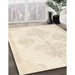 Machine Washable Traditional Deep Peach Orange Rug in a Family Room, wshtr3859