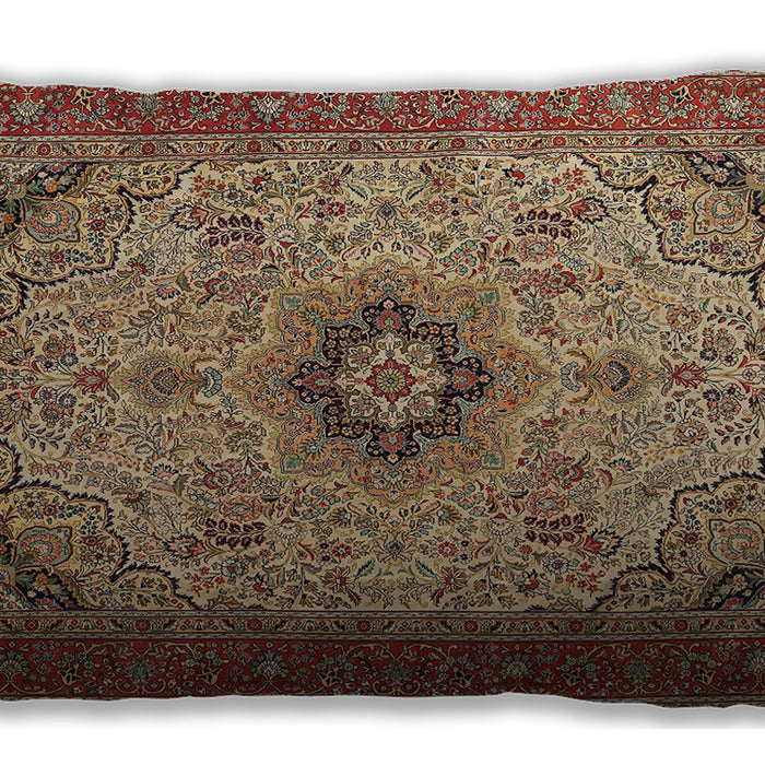 Traditional Classic Rectangular Saffron Red Lumbar Throw Pillow, 13 inch by 19 inch, lbtr385