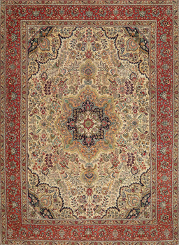 Machine Washable Traditional Saffron Red Rug, wshtr385