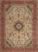 Machine Washable Traditional Saffron Red Rug, wshtr385