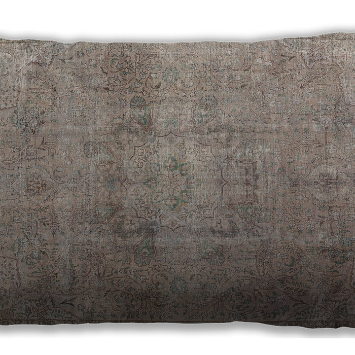 Traditional Classic Rectangular Army Brown Lumbar Throw Pillow, 13 inch by 19 inch, lbtr3865