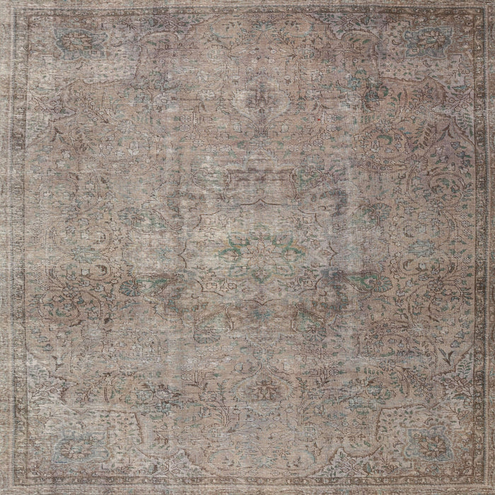 Square Traditional Army Brown Persian Rug, tr3865