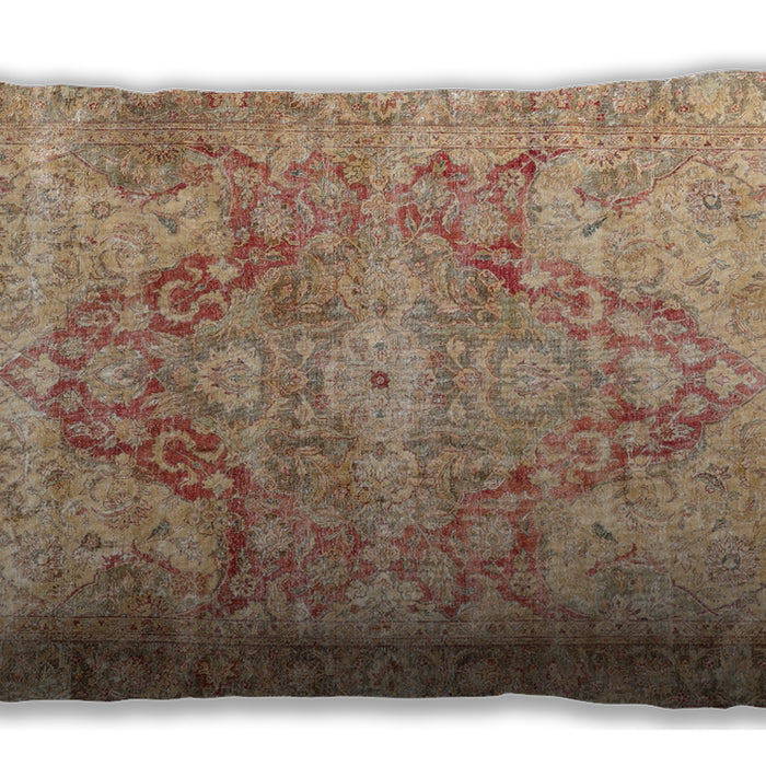 Traditional Classic Rectangular Rust Pink Lumbar Throw Pillow, 13 inch by 19 inch, lbtr3866