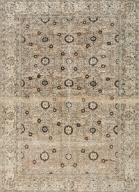 Machine Washable Traditional Dark Almond Brown Rug, wshtr3867