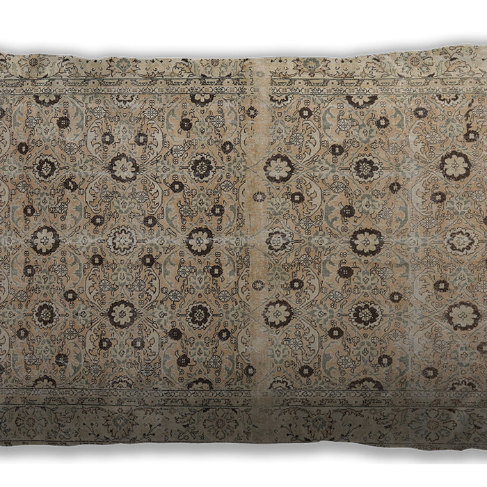 Traditional Classic Rectangular Dark Almond Brown Lumbar Throw Pillow, 13 inch by 19 inch, lbtr3867