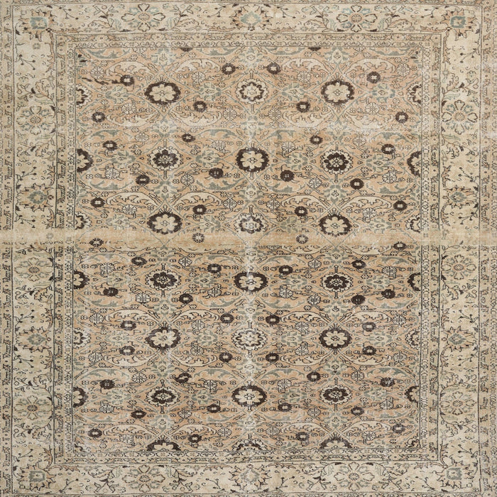 Square Traditional Dark Almond Brown Persian Rug, tr3867