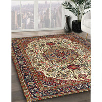 Traditional Brownish Green Medallion Rug, tr386