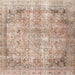 Square Traditional Orange Salmon Pink Persian Rug, tr3871